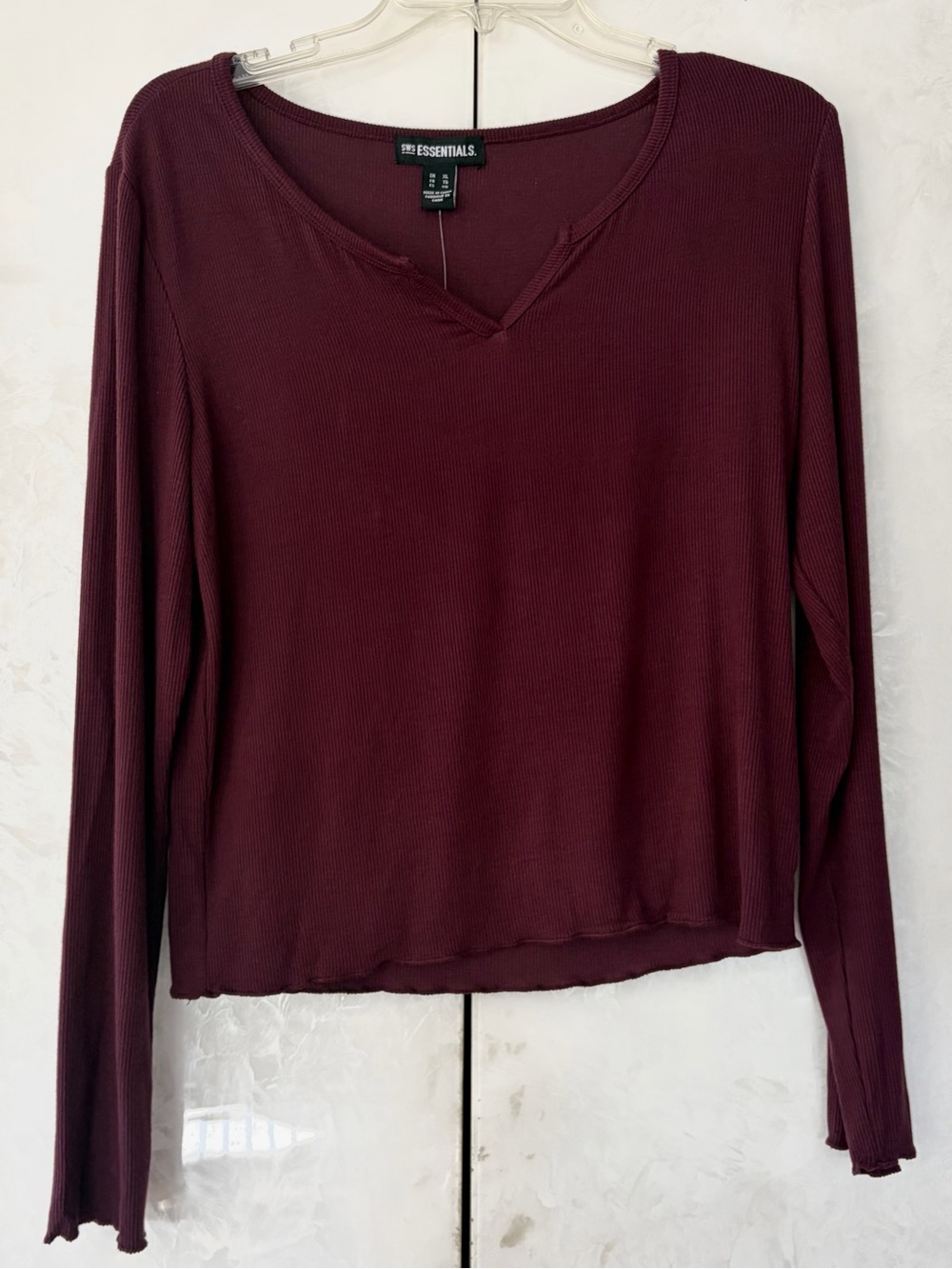 NWT Long Sleeve V-Neck Ribbed Top